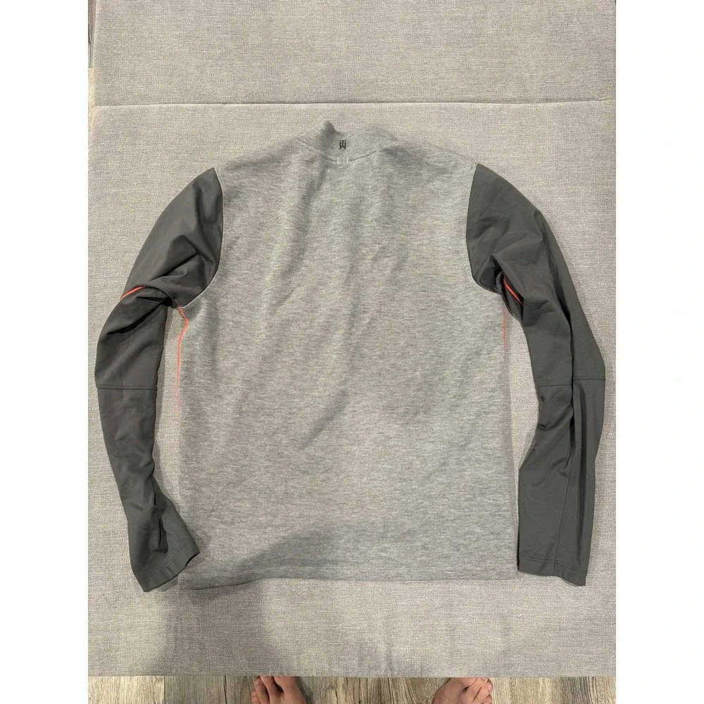 Nike TIGER WOODS COLLECTION Mens S 1/4 Zip Grey Infared Golf Pullover/Sweatshirt